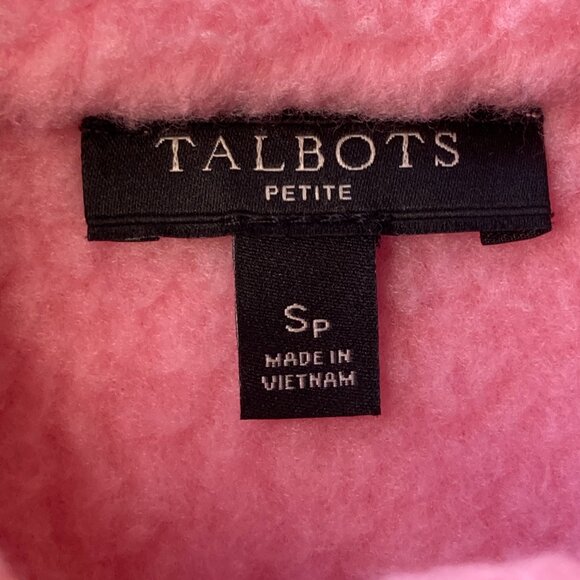 Vintage Talbots Pink Womens Jacket Coat Size Petite Small Full Zip Barbie Fleece - Picture 9 of 15